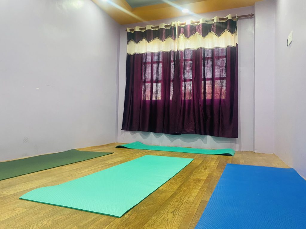 Yoga and Meditation room. Where USA alliance Yoga instructor assist with yoga and meditation for relaxation. Additionally, singing bowl therapy and sound healing will be conducted here
